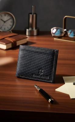 Khleathers Men Travel, Trendy, Evening/Party, Casual, Formal Black Genuine Leather Wallet(3 Card Slots)