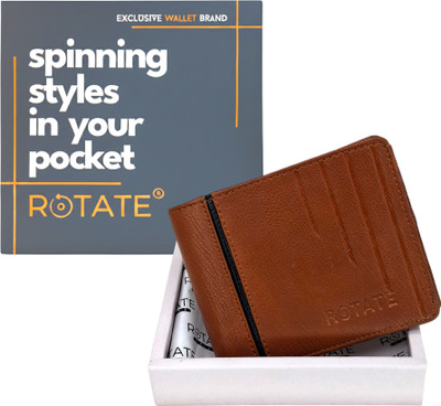 ROTATE Men Casual, Formal, Evening/Party Tan Artificial Leather Wallet(6 Card Slots)