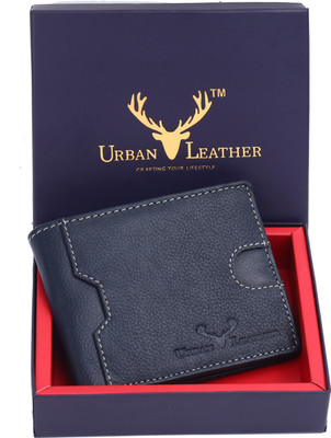 URBAN LEATHER Men Formal Blue Genuine Leather Wallet(7 Card Slots)