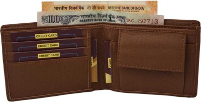 BONNE Men Casual, Evening/Party, Ethnic, Formal Brown Genuine Leather, Fabric Wallet(10 Card Slots)