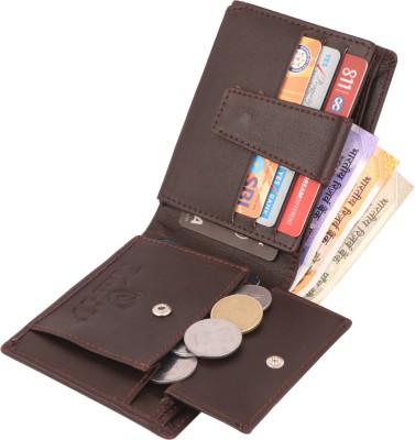 Keviv Men Casual, Formal, Travel Brown Genuine Leather Wallet(9 Card Slots)