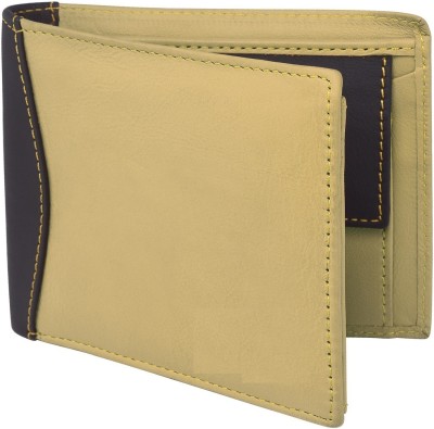 Jaxer Men Casual Tan Genuine Leather Wallet(5 Card Slots)