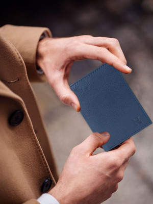 HIROSHI Men Casual, Formal Blue Artificial Leather Wallet(6 Card Slots)