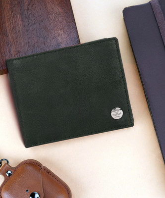 WROGN Men Casual Green Genuine Leather Wallet(4 Card Slots)