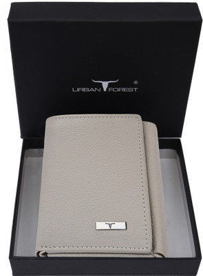 URBAN FOREST Men Grey Genuine Leather Wallet(6 Card Slots)