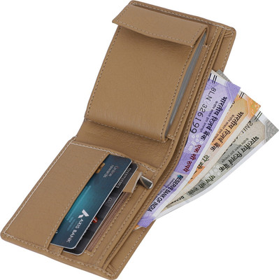 ZnW Men Casual Beige Artificial Leather Wallet(10 Card Slots)