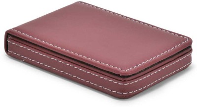 LOOPA Men Formal Maroon Artificial Leather Card Holder(6 Card Slots)