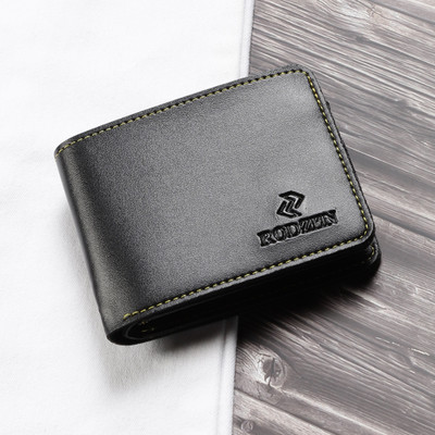 RodZen Men Casual Black Artificial Leather Wallet(3 Card Slots)