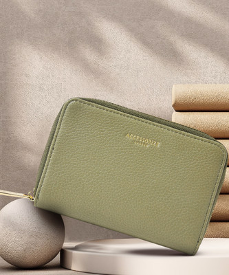 ACCESSORIZE LONDON Women Casual Khaki Artificial Leather Wallet(7 Card Slots)
