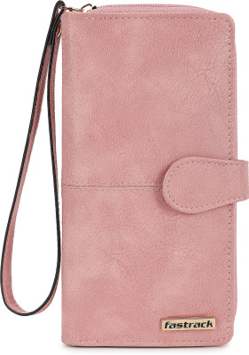 Fastrack Women Casual Pink Artificial Leather Wrist Wallet(2 Card Slots)