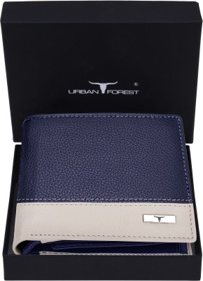 URBAN FOREST Men Blue Genuine Leather Wallet(8 Card Slots)