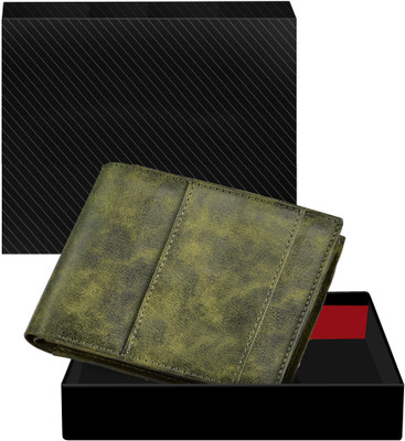 Zeravi Men Casual, Evening/Party, Formal Green Artificial Leather Wallet(5 Card Slots)
