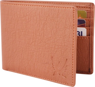 ARFA Men & Women Trendy, Formal Tan Artificial Leather, Canvas, Genuine Leather Wallet(10 Card Slots)