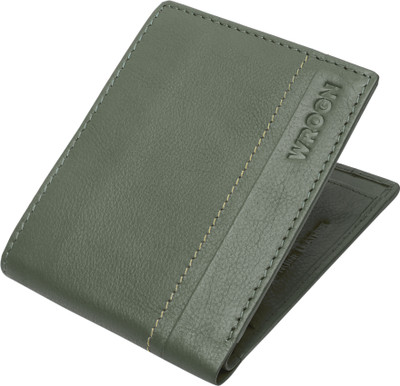WROGN Men Casual Green Genuine Leather Wallet(4 Card Slots)