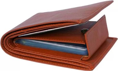 MULK Men Casual Tan Artificial Leather Card Holder(10 Card Slots)