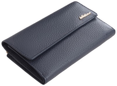 WILDHORN Women Casual Blue Genuine Leather Wallet(18 Card Slots)