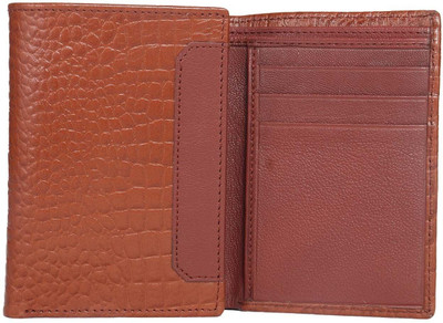 Al-hikma Men Casual Brown Genuine Leather Wrist Wallet(7 Card Slots)