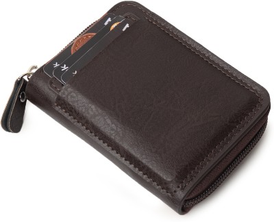 PROVOGUE Men Brown Artificial Leather Card Holder(11 Card Slots)