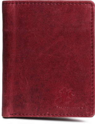 JACKEROO Men Formal, Travel Red Genuine Leather Wallet(6 Card Slots)