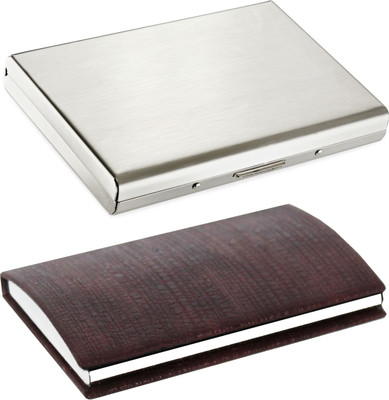 OFIXO 6 Card Holder(Set of 2, Silver)