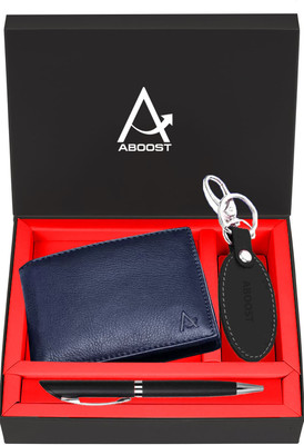 ABOOST Men Casual, Formal Blue Genuine Leather Wallet(6 Card Slots)