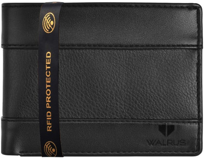 Walrus Men Casual Black Artificial Leather Wallet(6 Card Slots)