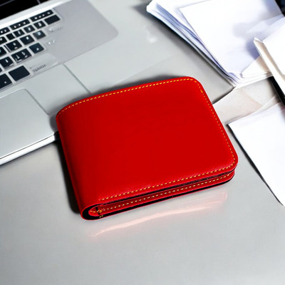 ValorWallets Men Casual, Ethnic, Evening/Party, Formal, Travel, Trendy Red Artificial Leather, Genuine Leather Wallet(5 Card Slots)