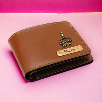 Navya Royal Art Men Casual, Formal, Evening/Party, Formal, Trendy Tan Artificial Leather, Genuine Leather Wallet(3 Card Slots)