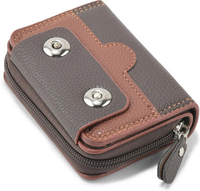 BE DIVINE Men & Women Casual Brown Artificial Leather Card Holder(15 Card Slots)