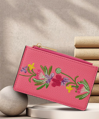 ACCESSORIZE LONDON Women Casual Pink Artificial Leather Card Holder(4 Card Slots)