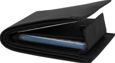 Wildemart Men & Women Casual, Travel, Evening/Party, Trendy Black Artificial Leather, Canvas Card Holder(12 Card Slots)