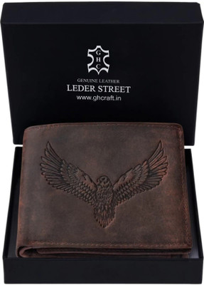 Leder Street Men Formal, Travel Brown Genuine Leather Wallet(9 Card Slots)