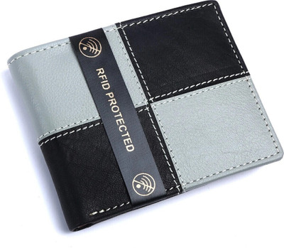GO HIDE Men Casual Black Genuine Leather Wallet(6 Card Slots)