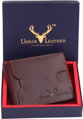 URBAN LEATHER Men Formal Brown Genuine Leather Wallet(7 Card Slots)