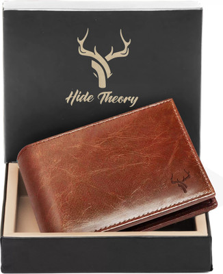 HideTheory Men Trendy Tan Genuine Leather Wallet(8 Card Slots)