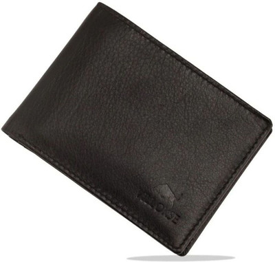 NSL Men Casual Black Genuine Leather Wallet(4 Card Slots)