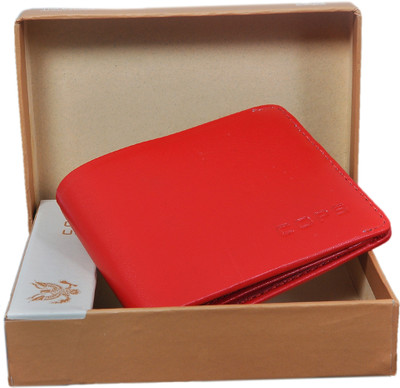 Palem Leathers Men Red Genuine Leather Wallet(10 Card Slots)