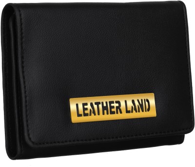 Leather Land Women Casual, Formal Black Artificial Leather Wallet(5 Card Slots)