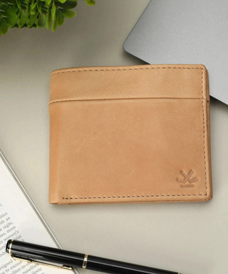 WROGN Men Formal Tan Genuine Leather Wallet(8 Card Slots)