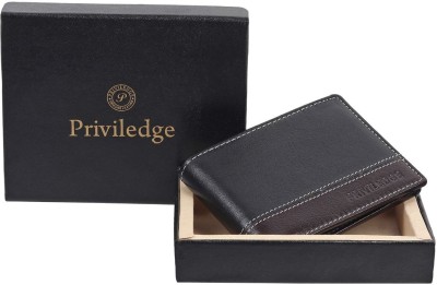 PRIVILEDGE Men Evening/Party Black Genuine Leather Wallet(7 Card Slots)