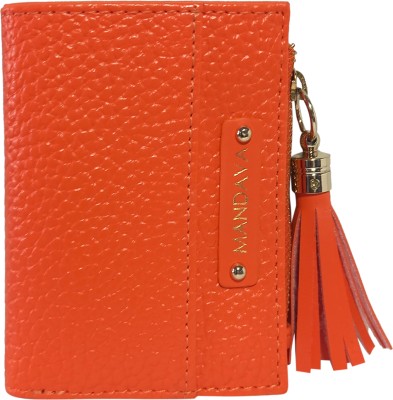 MANDAVA Women Casual, Evening/Party, Formal, Travel, Trendy Orange Artificial Leather Wallet(4 Card Slots)