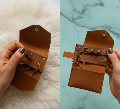 Sikki Women Casual, Ethnic, Evening/Party, Formal, Travel, Trendy Brown Artificial Leather Wallet(3 Card Slots, Pack of 2)