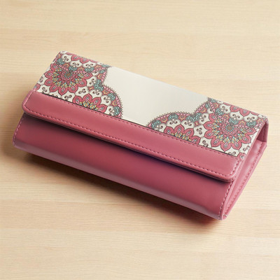 DOSYSO Women Casual, Evening/Party Pink Artificial Leather Wallet(4 Card Slots)