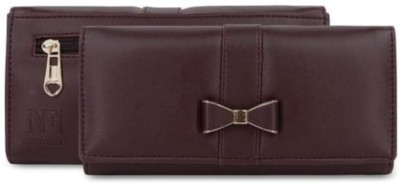 Dua Women Casual Brown Artificial Leather Wallet(1 Card Slot)