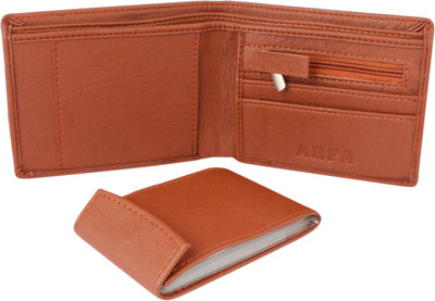 ARFA Men Formal, Formal Tan Artificial Leather Wallet(8 Card Slots)