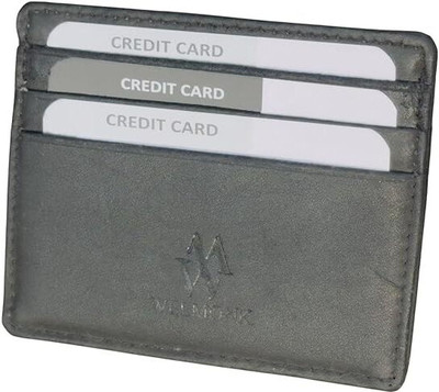 WELMONK Men Evening/Party, Trendy, Travel, Casual, Ethnic, Formal Black Genuine Leather Card Holder(6 Card Slots)