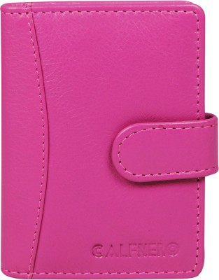 Calfnero Men Pink Genuine Leather Card Holder(18 Card Slots)