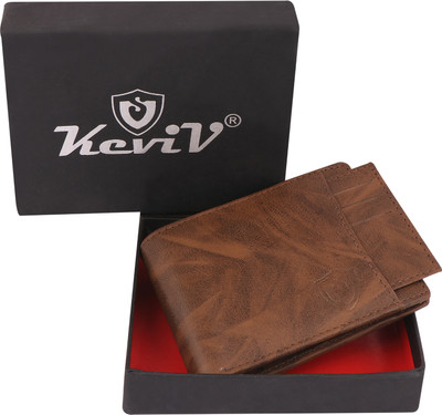 Keviv Men Casual, Formal, Travel Brown Artificial Leather Wallet(10 Card Slots)