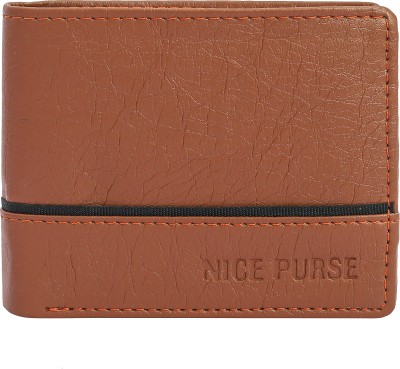 Nice Purse Men Casual, Formal Tan Genuine Leather Wallet(8 Card Slots)