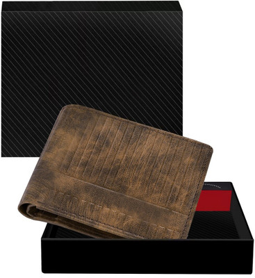 KAVRIXA Men Casual, Evening/Party, Formal Brown Artificial Leather Wallet(3 Card Slots)